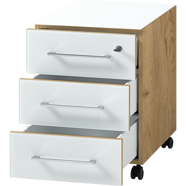 Biela prírodná skrinka v dekore duba 40x55 cm Monteria – Germania-image-3