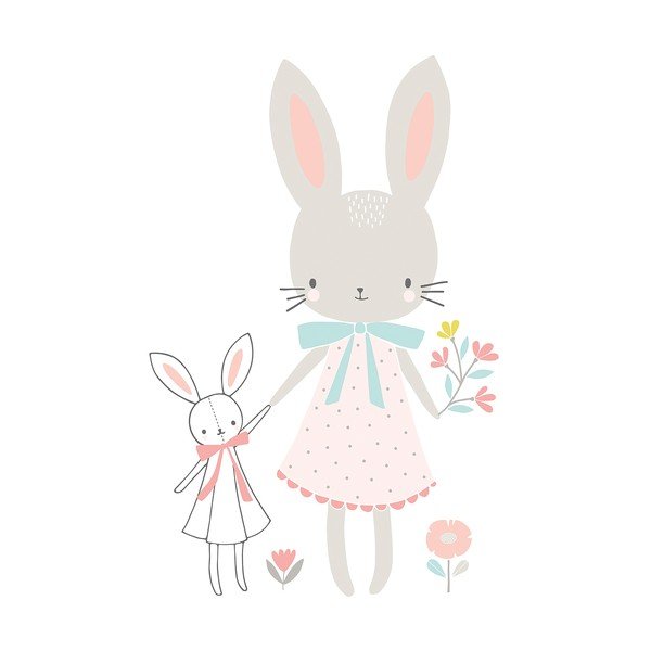 Detská samolepka 58x90 cm Little Miss Rabbit – Lilipinso