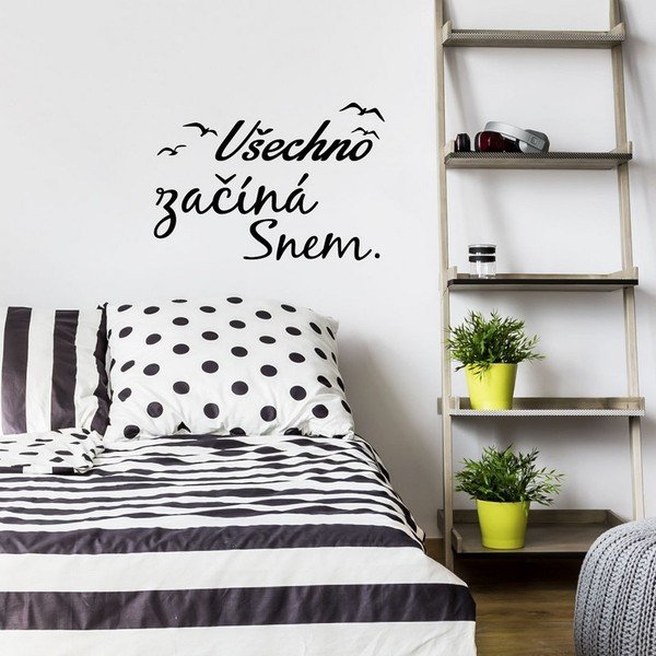 Samolepka na stenu s citátom Ambiance Všetko začína snom-image-1