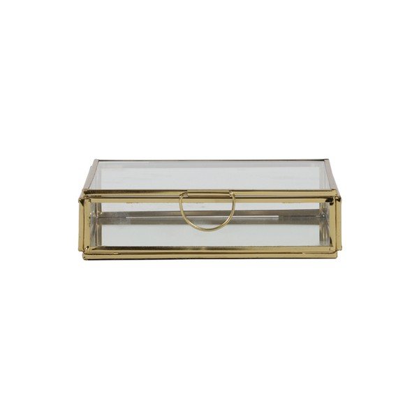 Dekoratívny sklenený úložný box v zlatej farbe Mirina – Light & Living-image-2