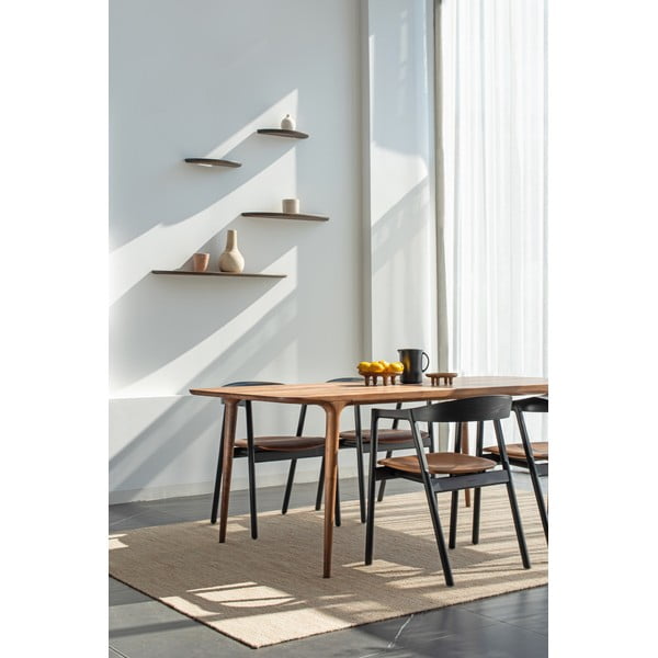 Hnedá polica z dubového dreva 100 cm Mu – Gazzda-image-1