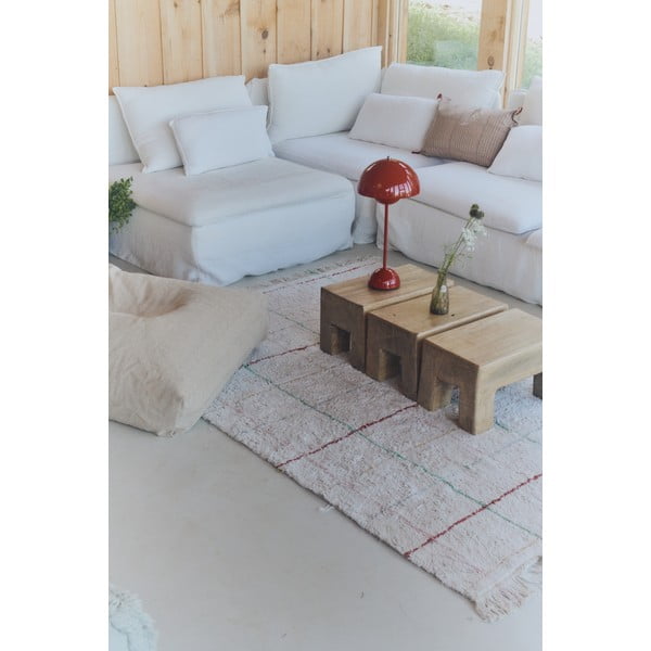 Krémový prateľný ručne tkaný bavlnený koberec 90x130 cm Color Lines – Lorena Canals-image-1