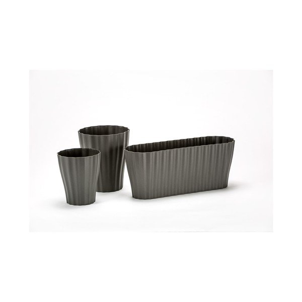 Antracitovosivý kvetináč Plastia Tirola, dĺžka 38 cm-image-1