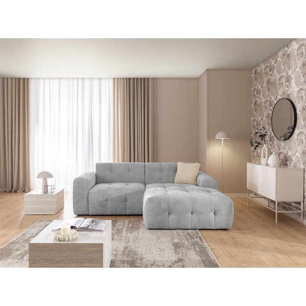 Svetlosivá rohová pohovka (pravý roh/s leňoškou) Melva – Ropez-image-2