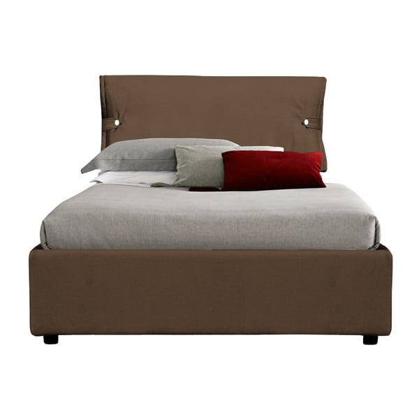 Hnedá jednolôžková posteľ s úložným priestorom 13Casa Feeling, 90 × 190 cm
