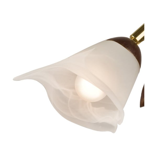 Tmavohnedá stolová lampa so skleneným tienidlom (výška  40 cm) Bluszcz – LAMKUR-image-4