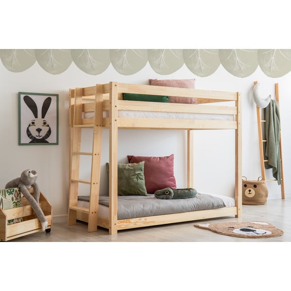 Poschodová detská posteľ z borovicového dreva 70x160 cm CLPB - Adeko-image-1