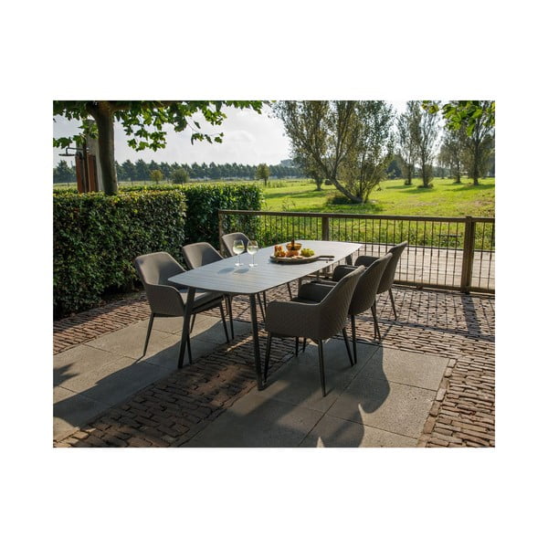 Sivá kovová záhradná stolička Domino – Exotan-image-1