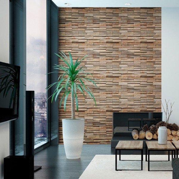 Nástenná samolepka Ambiance Arcachon Wood Veneer, 40 × 40 cm