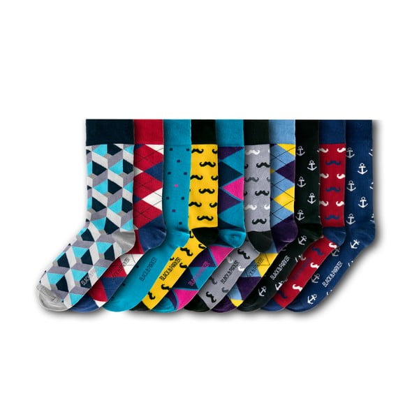 Sada 10 párov ponožiek Black & Parker London Brixton, vl. 37 - 43