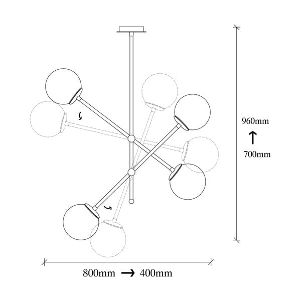 Čierne závesné svietidlo so skleneným tienidlom Best – Opviq lights-image-3