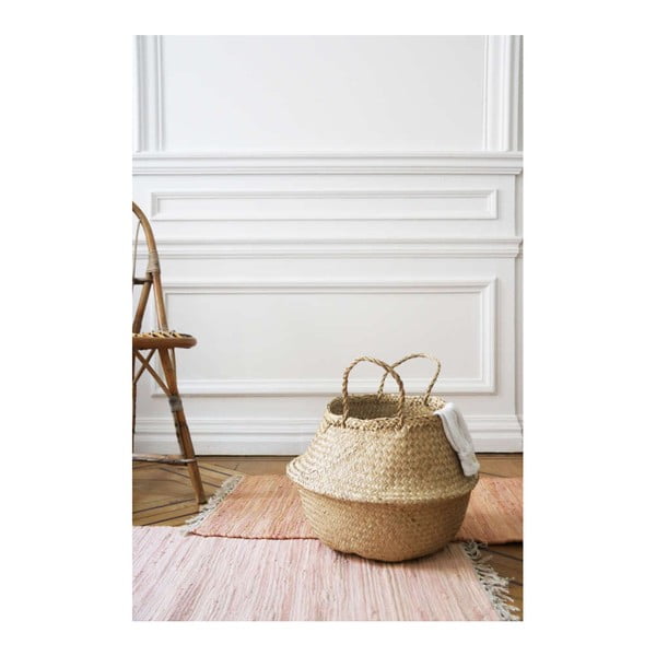 Svetlý úložný košík z morskej trávy Compactor, ⌀ 35 cm-image-2