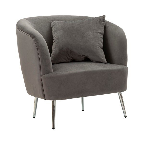 Sivé zamatové kreslo Silvery – Mauro Ferretti
