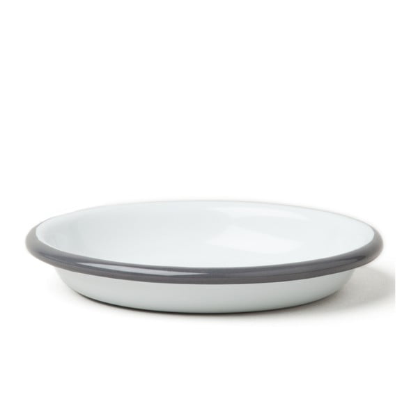 Malý servírovací smaltovaný tanier so sivým okrajom Falcon Enamelware, Ø 10 cm