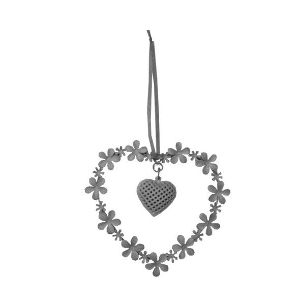 Závesné dekoratívne srdce Antic Line Flowers Dark