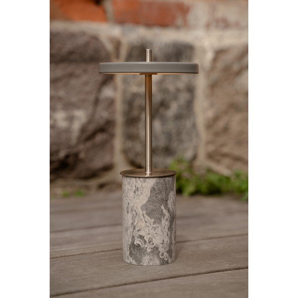 Sivá mramorová LED stolová lampa so stmievačom s kovovým tienidlom (výška  25,5 cm) Asteria Move Mini – UMAGE-image-1