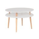 Svetlosivý konferenčný stolík s prírodnými nohami Ragaba UFO, Ø  70 cm