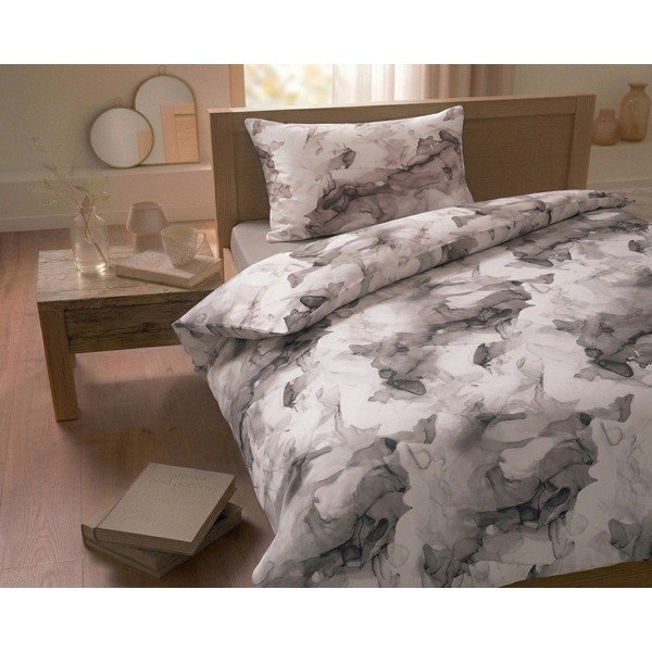 Hnedé obliečky na jednolôžko z bavlneného saténu 140x200 cm Deluxe Minerals – My House-image-1