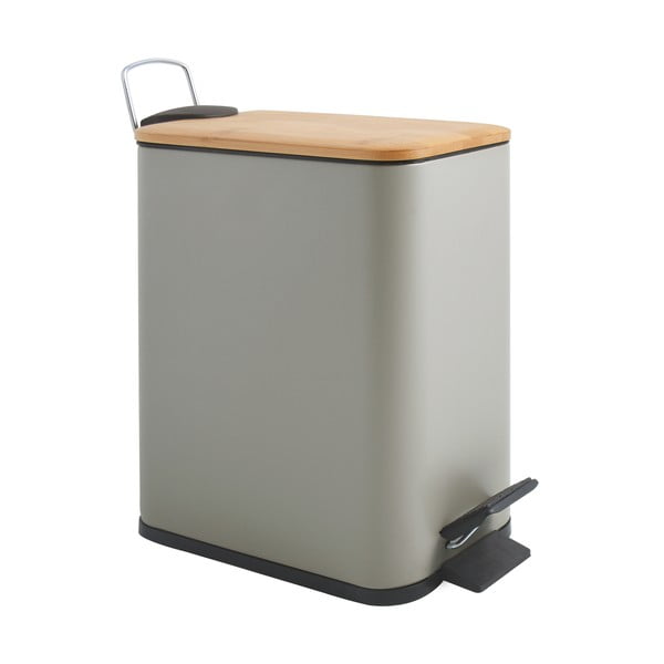 Taupe nášľapný oceľový odpadkový kôš 5 l Erik – Spirella