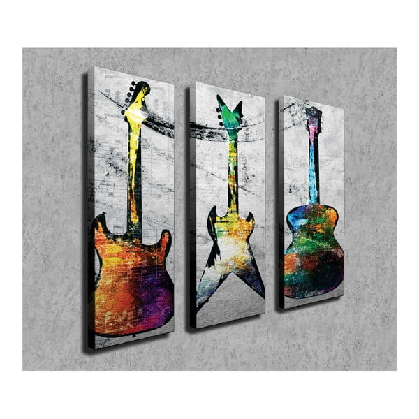 3-dielny nástenný obraz na plátne Guitars-image-2