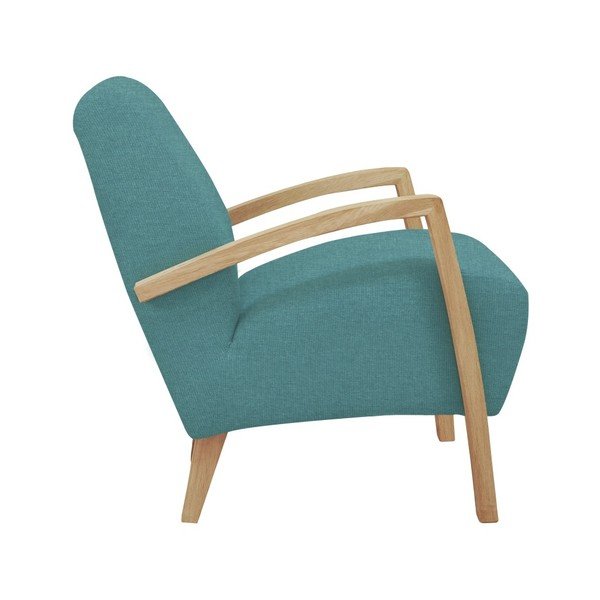 Tyrkysové kreslo so svetlou konštrukciou Windsor & Co. Luna-image-1
