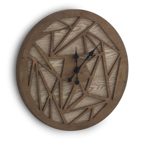 Hnedé nástenné hodiny Geese Time Traveller, Ø 60 cm