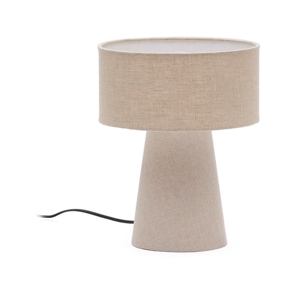 Stolová lampa sivobéžová s textilným tienidlom (výška 35 cm) Algaida – Kave Home
