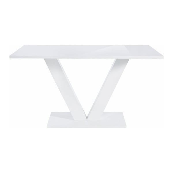 Lesklý biely jedálenský stôl Støraa Allen, 90 × 140 cm-image-2