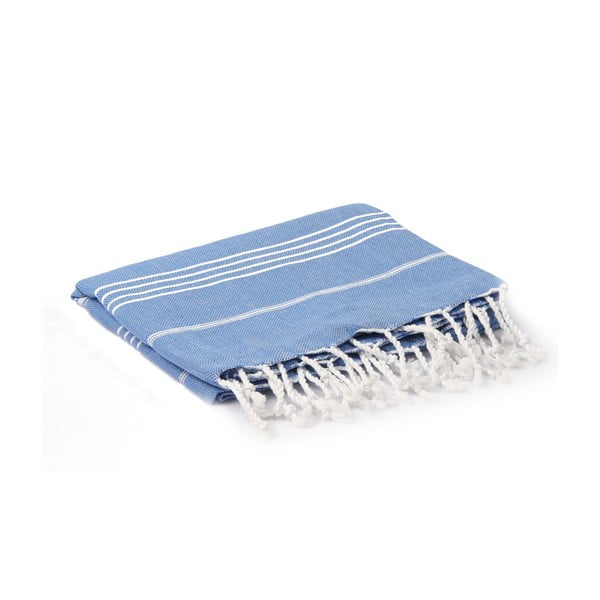 Modrý hammam uterák Spa Time Darish, 95 x 180 cm