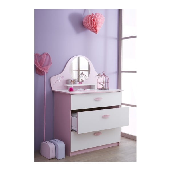 Ružová komoda / toaletný stolík Demeyere Papillon
