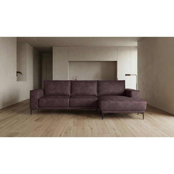 Tmavohnedá rohová pohovka z imitácie kože (pravý roh) Copenhagen – Scandic-image-4