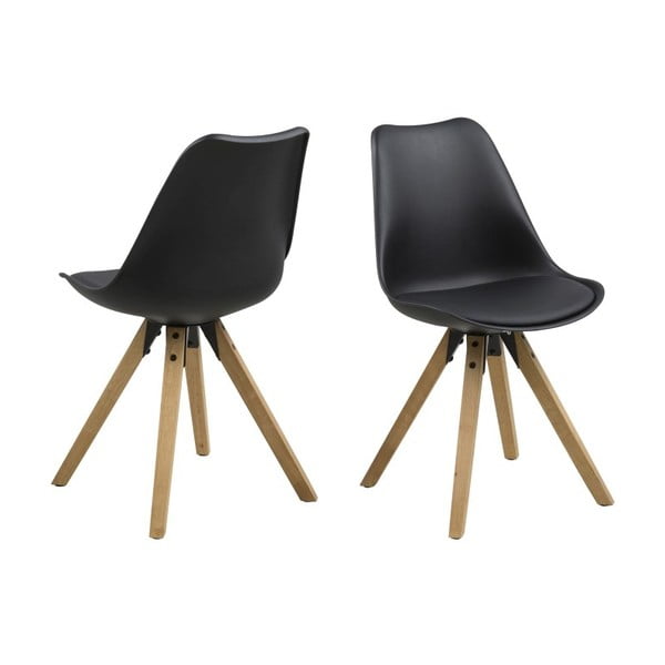 Jedálenská stolička Dima, čierna a drevené nohy