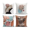 Súprava 4 obliečok na vankúše Minimalist Cushion Covers Cesso, 45 x 45 cm