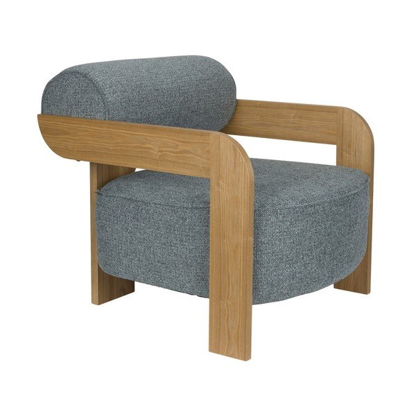 Sivomodré kreslo z textílie buklé Oolong – Zuiver