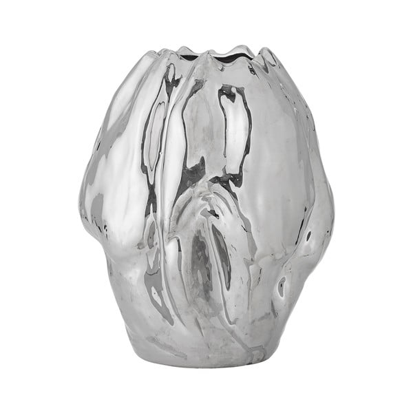 Váza z kameniny v striebornej farbe (výška 29 cm) Bobby – Bloomingville