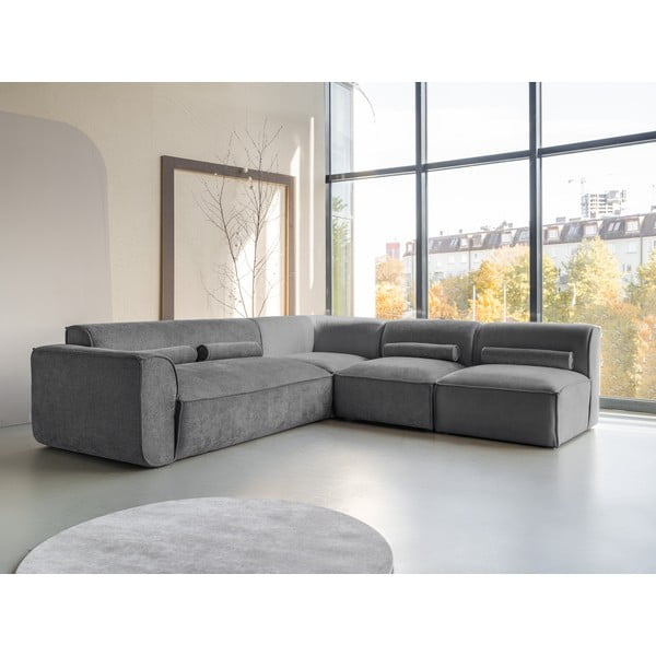 Sivá rohová pohovka (pravý roh) Flex Felix – Miuform-image-3