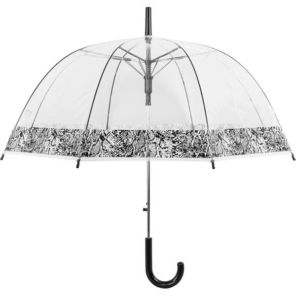 Transparentný tyčový dáždnik s automatickým otváraním proti vetru Ambiance Snake Skin, ⌀ 84 cm
