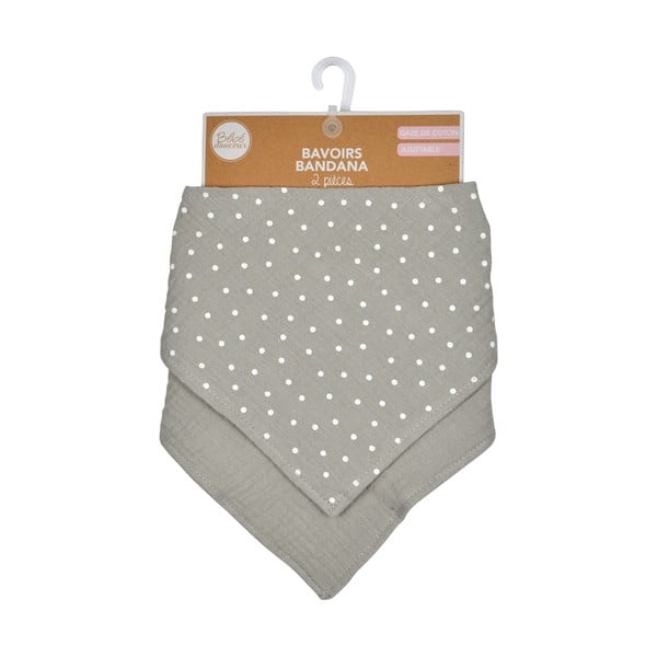 Sivé mušelínové slintáky v súprave 2 ks – Bébé Douceur-image-3