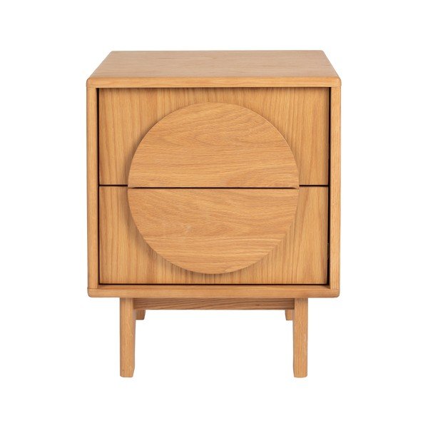 Nočný stolík v dekore duba v prírodnej farbe Groove – Zuiver