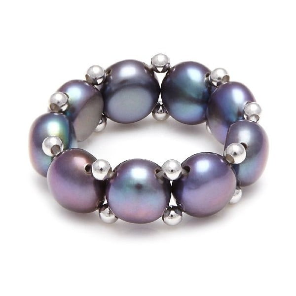 Prsteň z riečnych perál GemSeller Carnica, fialové perly