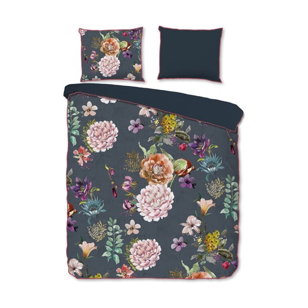 Antracitové obliečky na dvojlôžko/predĺžené z bavlneného saténu 240x220 cm Parma – Descanso