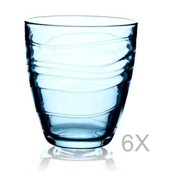 Sada 6 modrých pohárov Pasabahce, 285 ml
