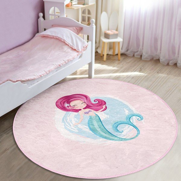 Ružový detský koberec ø 80 cm Comfort – Mila Home-image-2