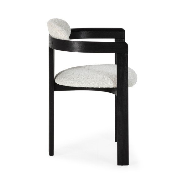 Biele/čierne čalúnené jedálenské kreslá v súprave s podrúčkami 2 ks Eiden – MOME-image-3