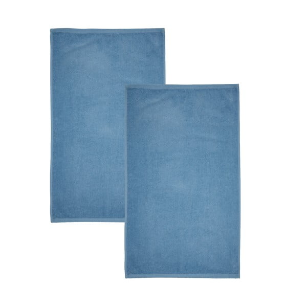 Modré rýchloschnúce/froté bavlnené osušky v súprave 2 ks 90x140 cm Quick Dry – Catherine Lansfield