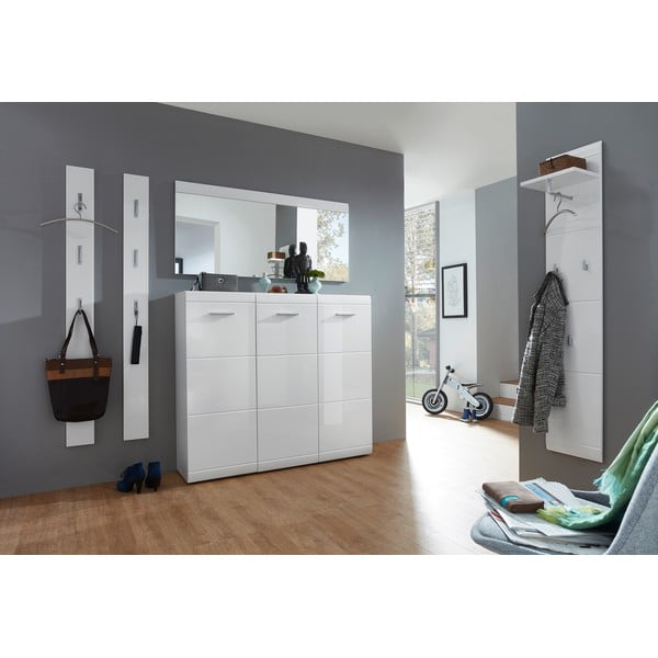 Biela skrinka na topánky Germania Adana, výška 120 cm-image-3