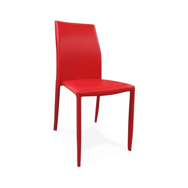 Červená jedálenská stolička s poťahom z eko kože Evergreen Houso Faux