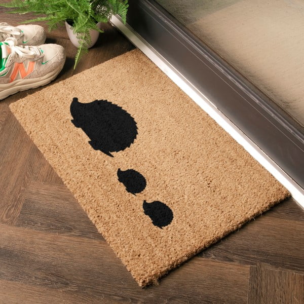 Rohožka z kokosového vlákna 40x60 cm Hedgehog Family – Artsy Doormats-image-1