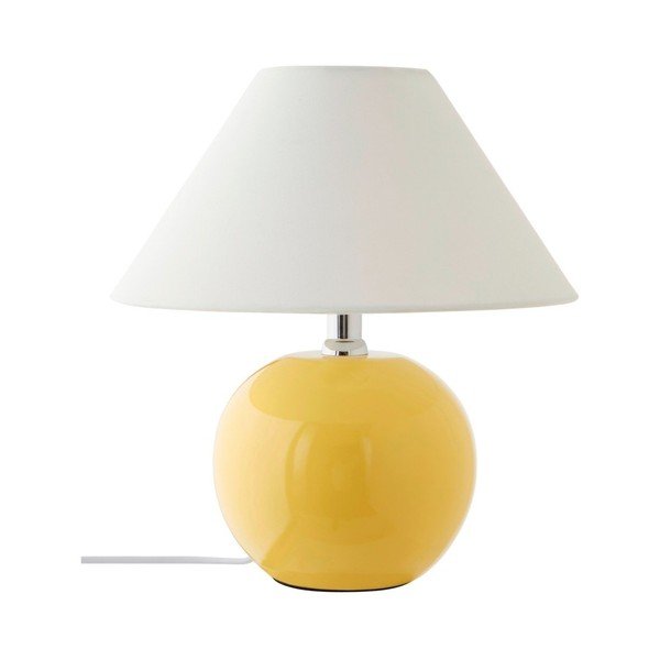 Žltá/krémovobiela keramická stolová lampa (výška  29 cm) Karamell – Jotex
