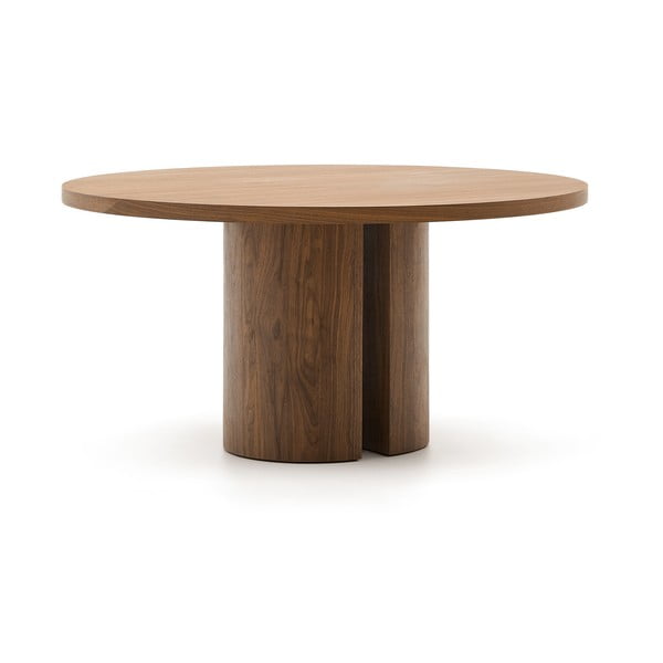 Okrúhly jedálenský stôl s doskou v dekore orechového dreva ø 150 cm Nealy – Kave Home-image-4
